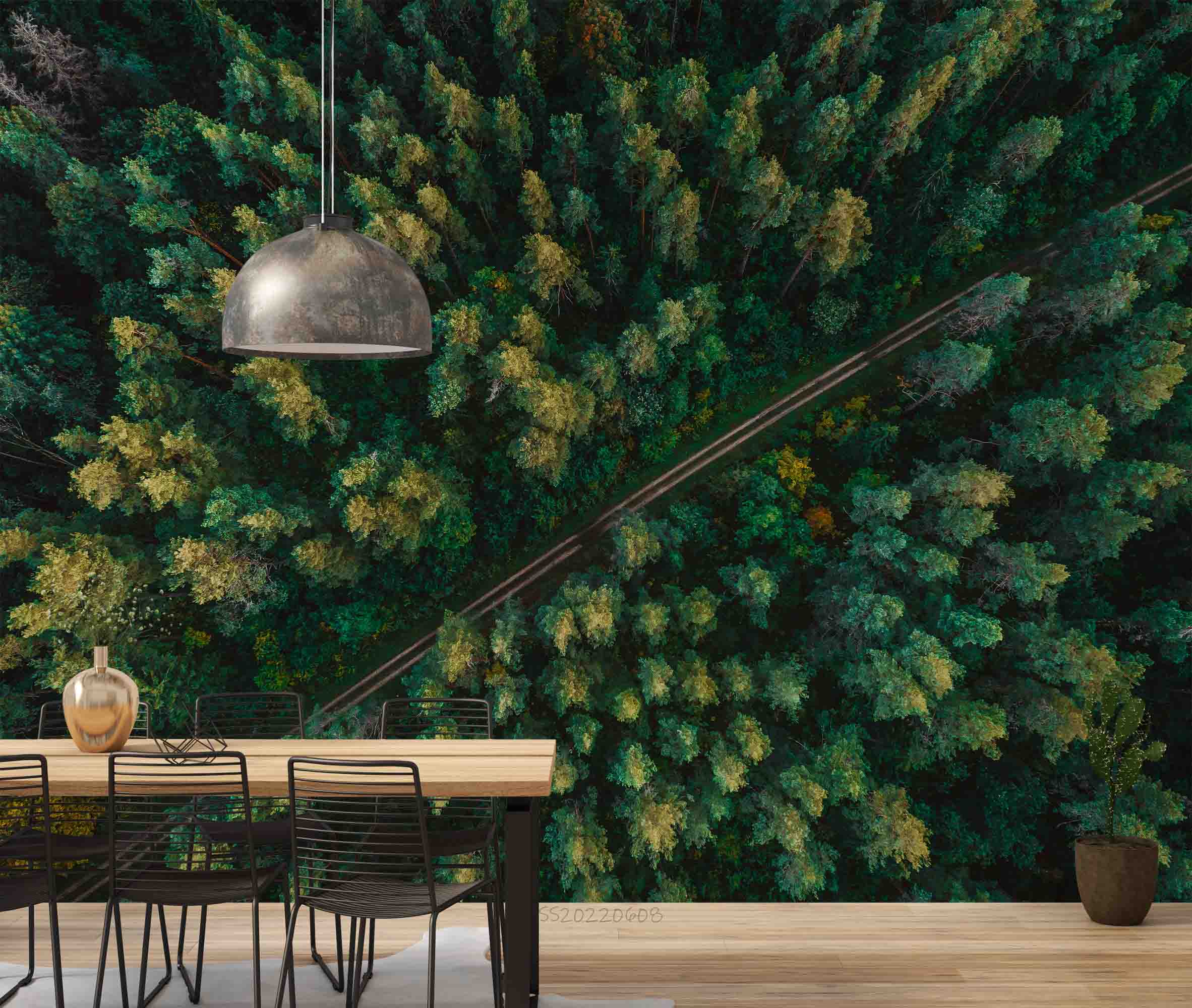 3D Aerial View Green Forest Road Scenery Wall Mural Wallpaper GD 566- Jess Art Decoration