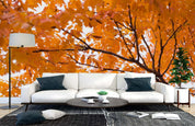 3D Autumn Maple Leaf Wall Mural Wallpaper LQH 305- Jess Art Decoration