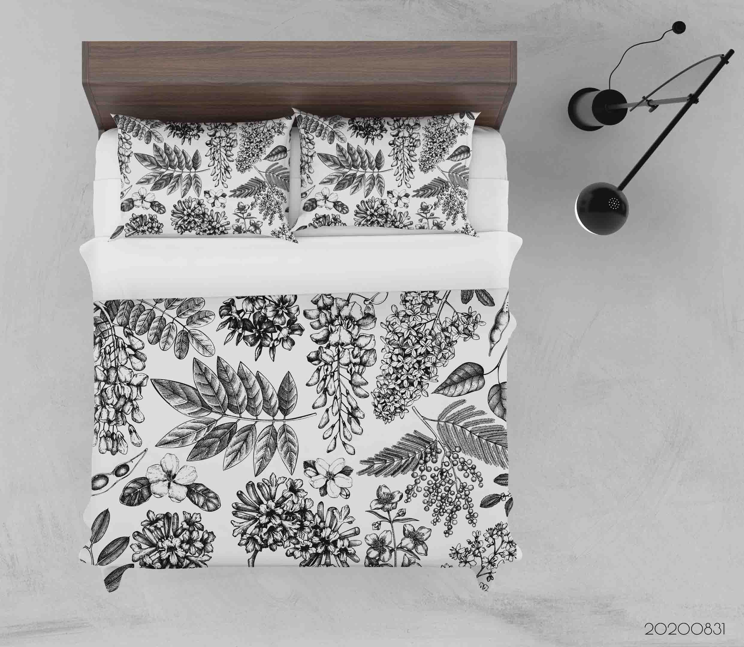3D Watercolor Painting Leaves Pattern Quilt Cover Set Bedding Set Duvet Cover Pillowcases WJ 3499- Jess Art Decoration