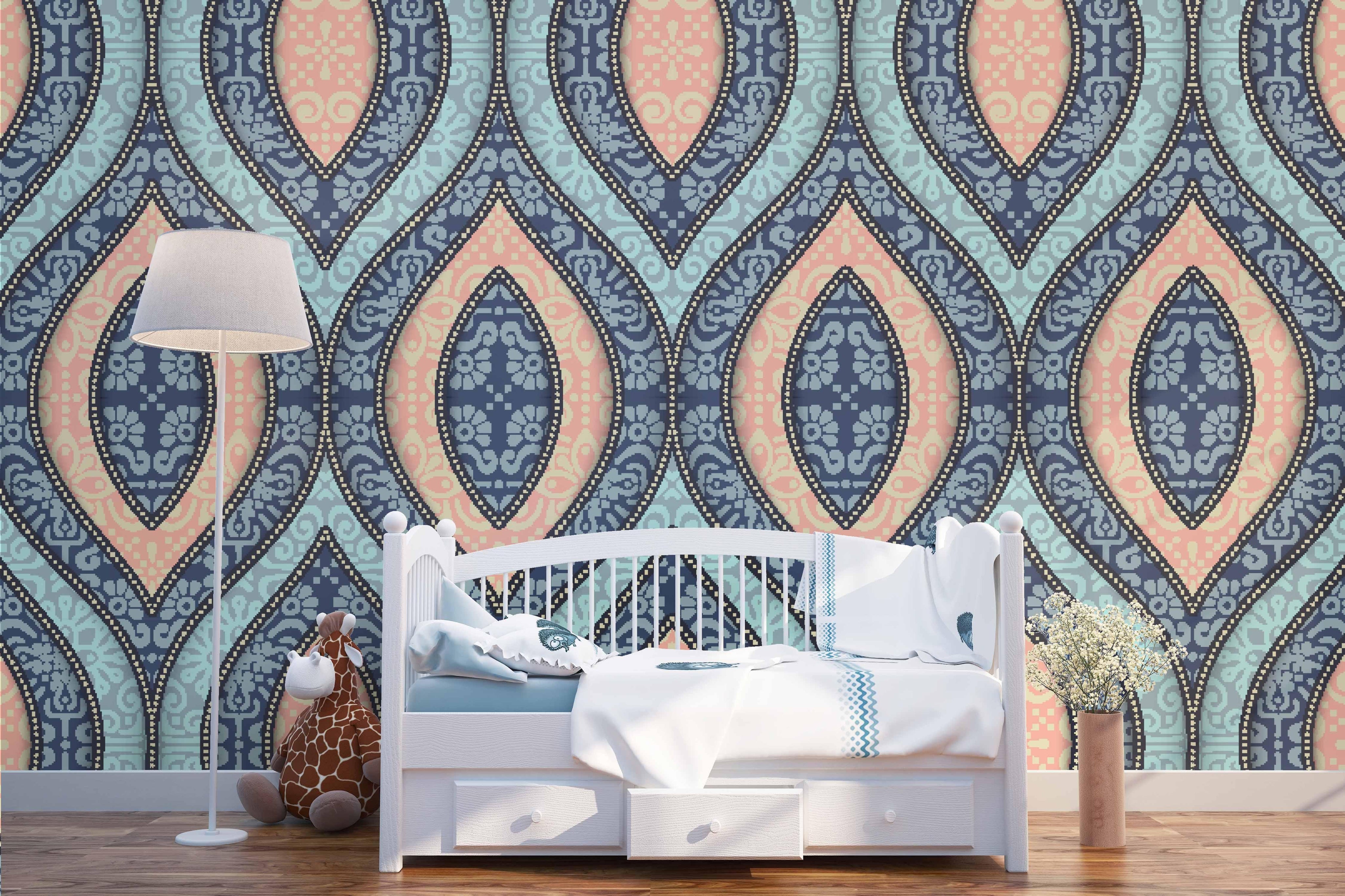 3D Blue Geometry Pattern Wall Mural Wallpaper 152- Jess Art Decoration