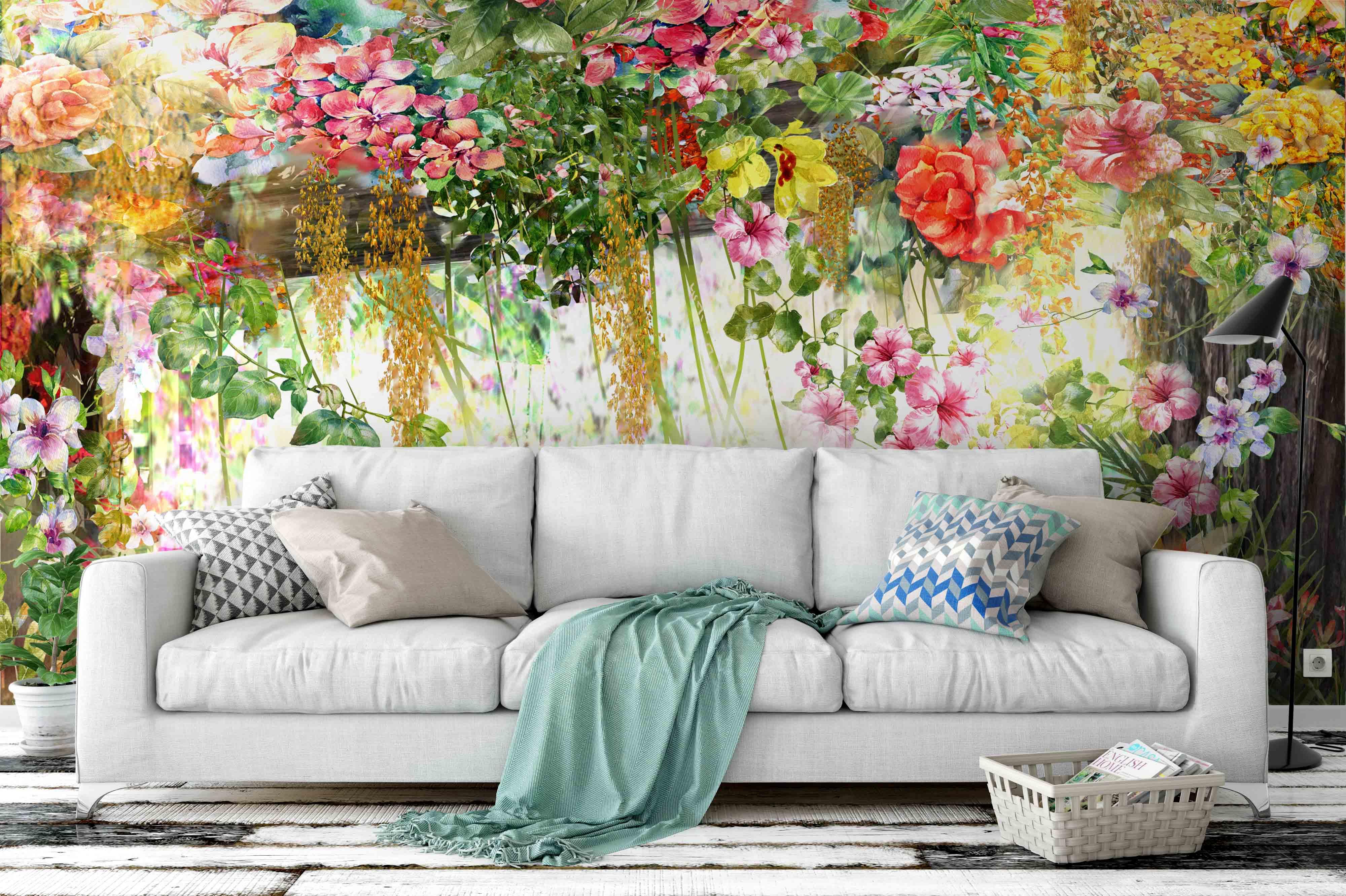 3D Flowers Clusters Wall Mural Wallpaper 6- Jess Art Decoration