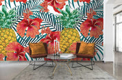 3D Pineapple Floral Leaves Wall Mural Wallpaper 33- Jess Art Decoration