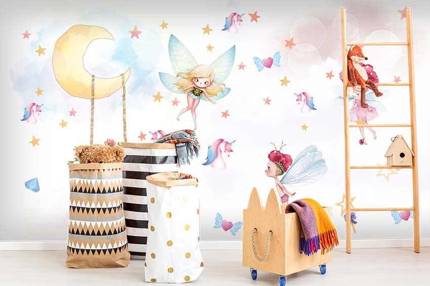 3D Colorful Butterfly Fairy Wall Mural Wallpaper 17- Jess Art Decoration
