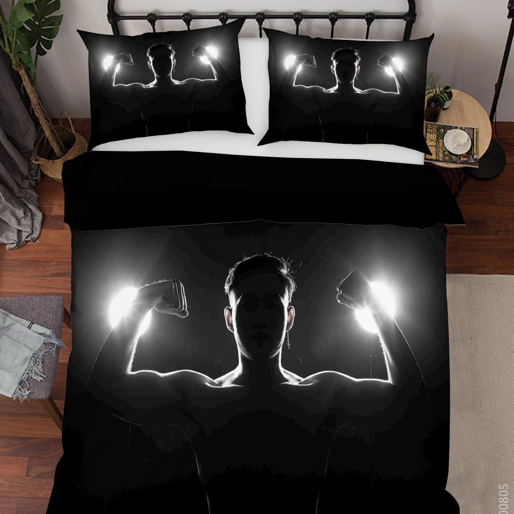 3D Lighting Muscle Figure Quilt Cover Set Bedding Set Duvet Cover Pillowcases LXL 36- Jess Art Decoration