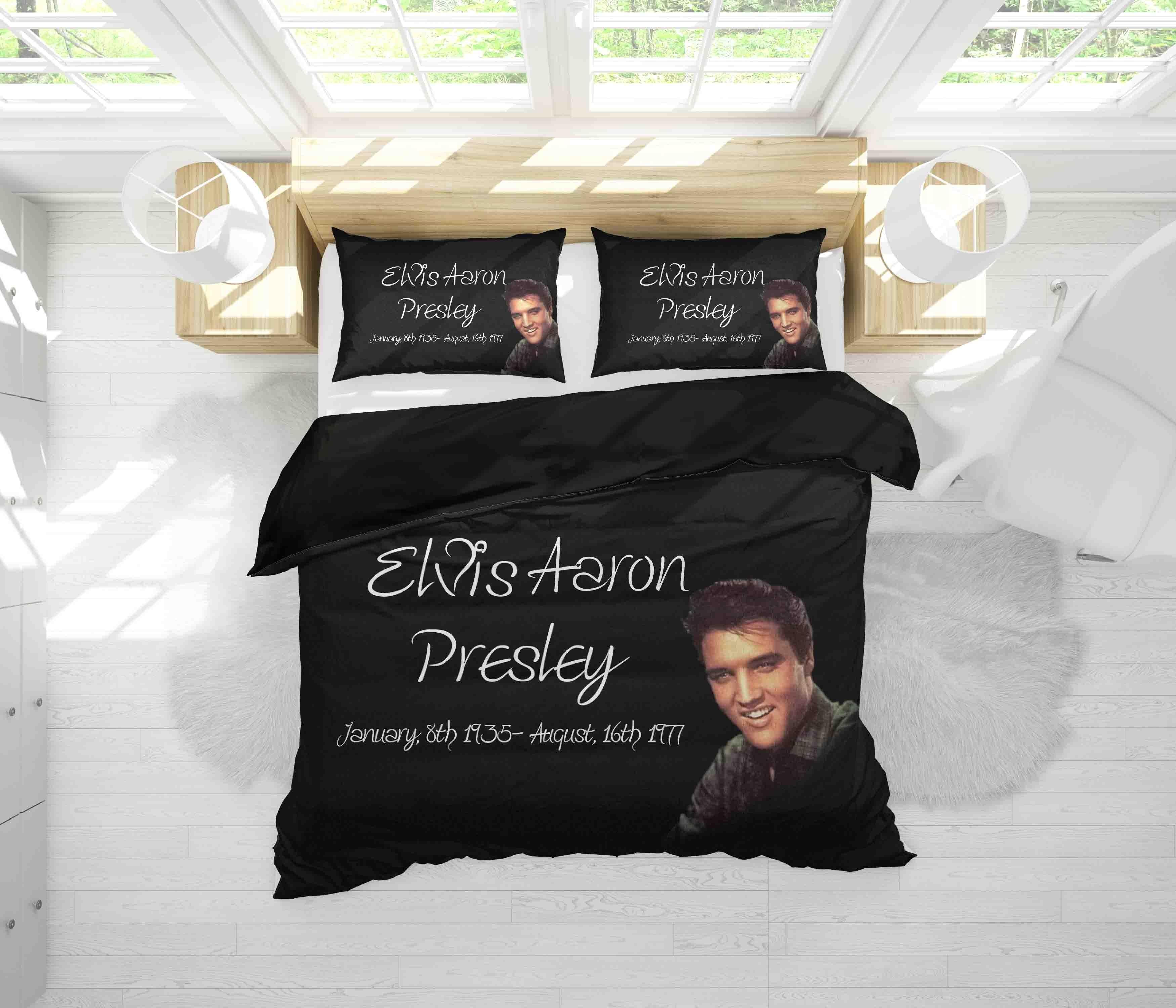 3D Elvis Presley Rock Star Quilt Cover Set Bedding Set Duvet Cover Pillowcases JN 1198- Jess Art Decoration