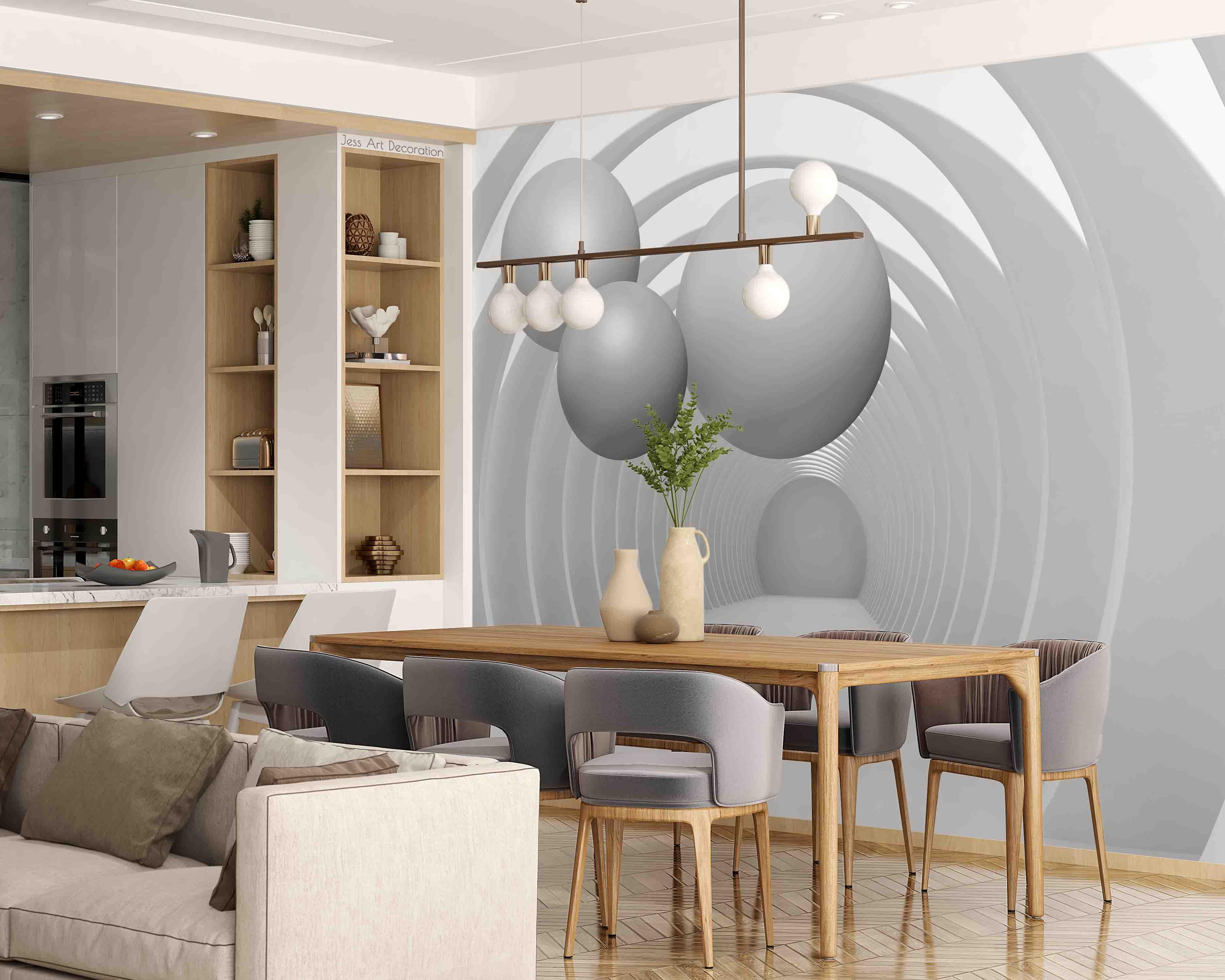 3D Space Sphere Tunnel Wall Mural Wallpaper sww  98- Jess Art Decoration