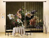 3D Vintage Flower Vase Design Curtains and Drapes A98- Jess Art Decoration