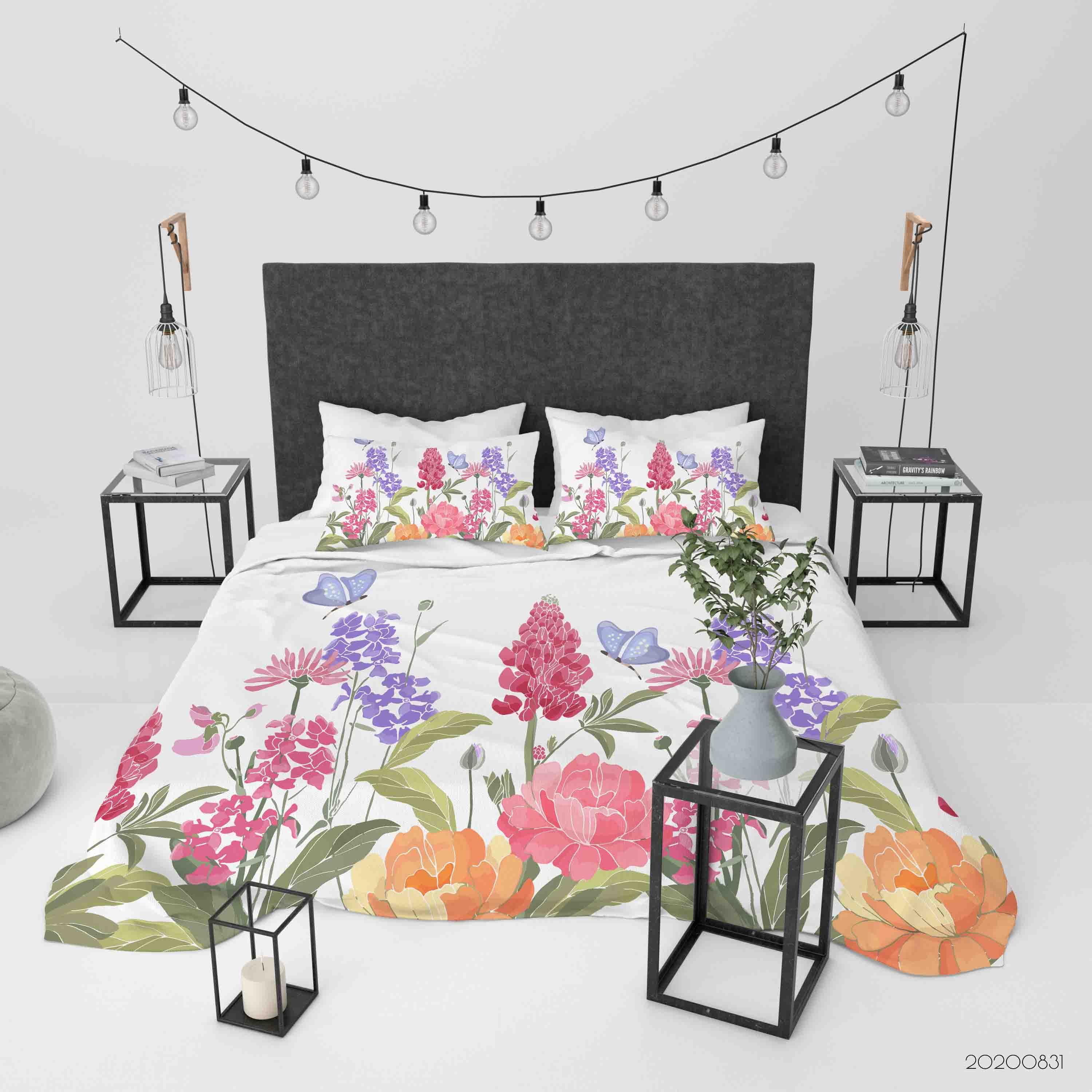 3D Watercolour Floral Pattern Quilt Cover Set Bedding Set Duvet Cover Pillowcases WJ 3436- Jess Art Decoration