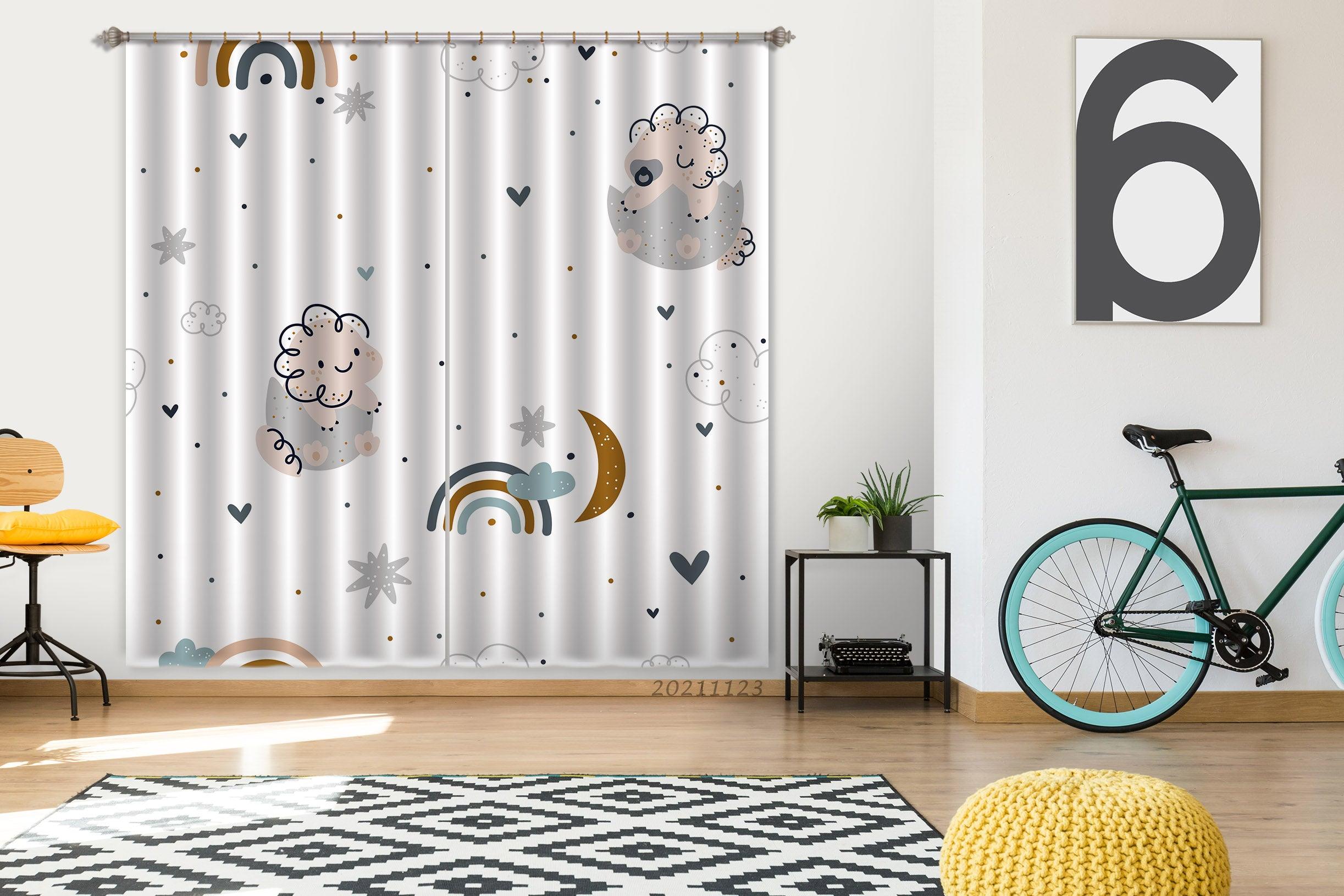 3D Cartoon Cloud Sun Moon Star Curtains and Drapes LQH 181- Jess Art Decoration