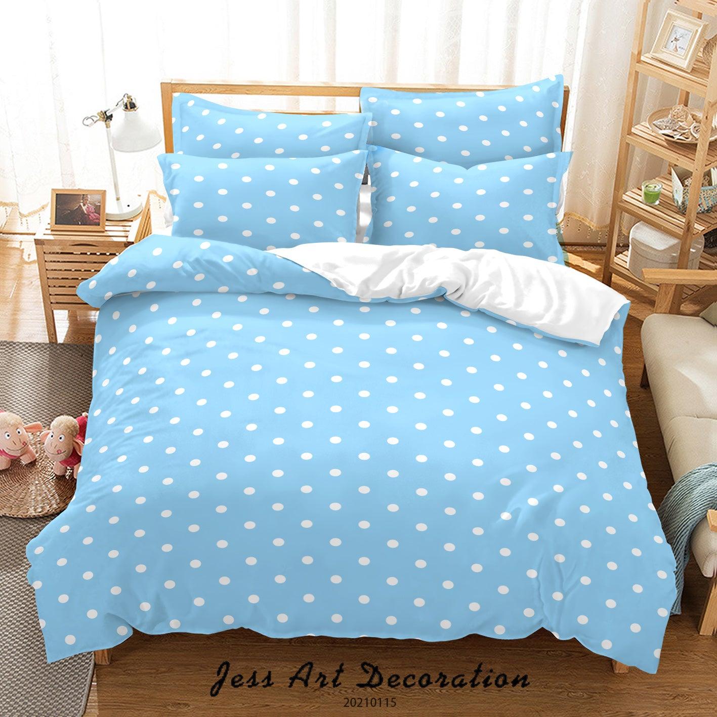 3D Abstract Blue Dot Quilt Cover Set Bedding Set Duvet Cover Pillowcases 95- Jess Art Decoration