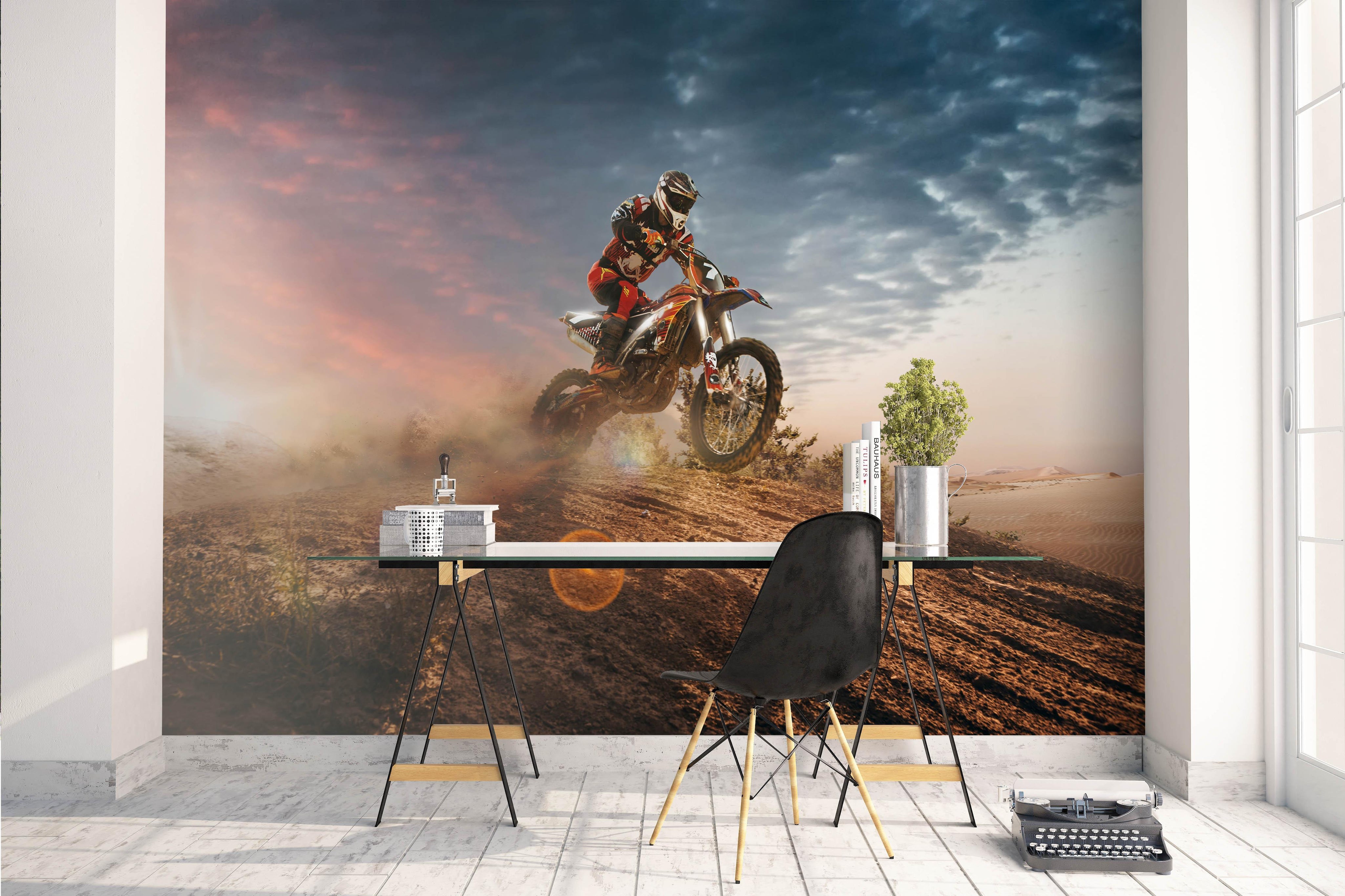 3D Motorcycle Extreme Sports Wall Mural Wallpaper 68- Jess Art Decoration