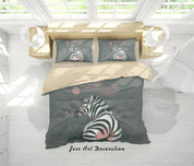 3D Cartoon Zebra Grey Quilt Cover Set Bedding Set Duvet Cover Pillowcases A326 LQH- Jess Art Decoration