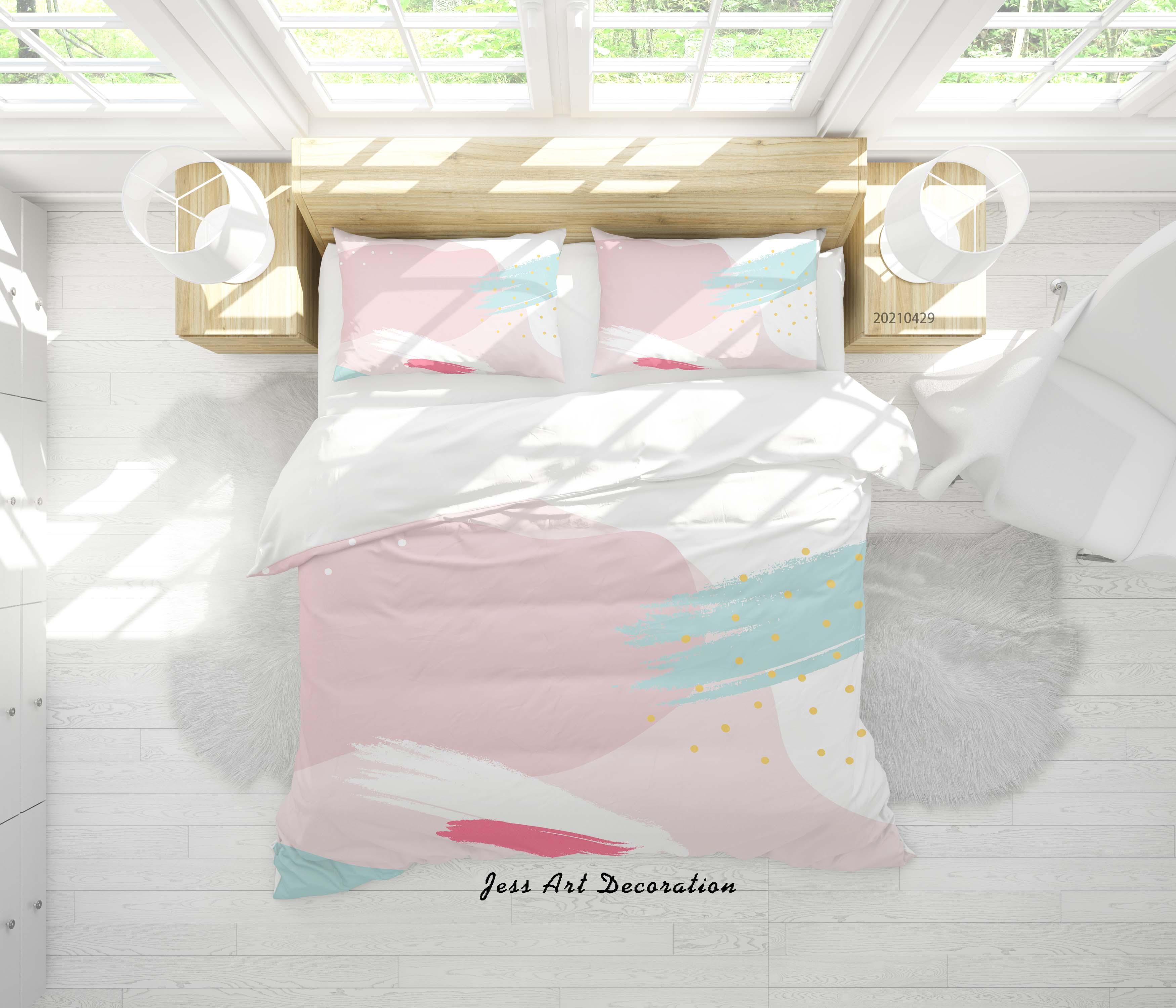 3D Watercolor Color Pattern Quilt Cover Set Bedding Set Duvet Cover Pillowcases 187- Jess Art Decoration