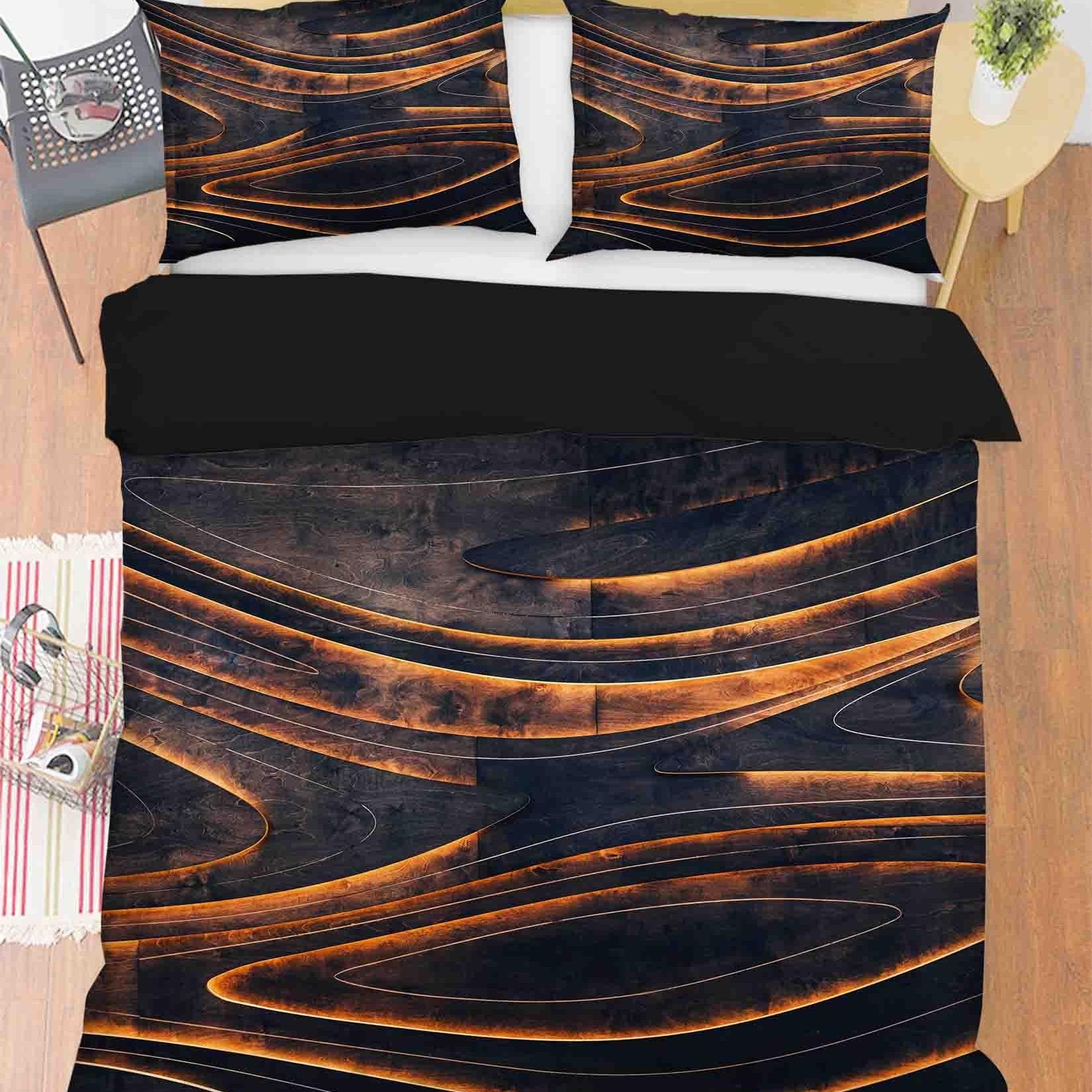 3D Abstract Golden Line Marble Quilt Cover Set Bedding Set Duvet Cover Pillowcases 170- Jess Art Decoration