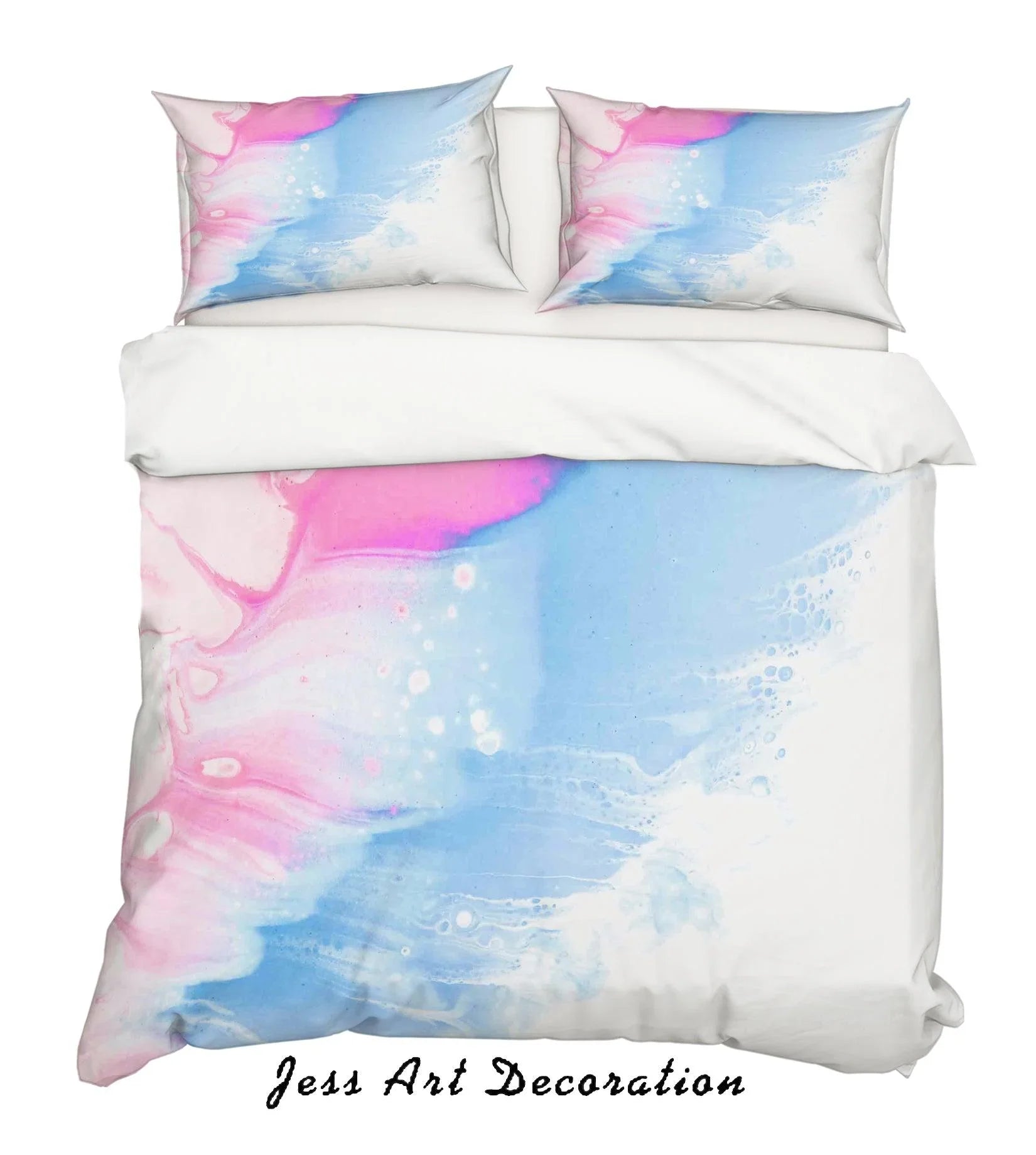 3D Pink Blue Graffiti Quilt Cover Set Bedding Set Duvet Cover Pillowcases LQH A152- Jess Art Decoration