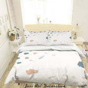 3D White Geometric Pattern Quilt Cover Set Bedding Set Duvet Cover Pillowcases A016 LQH- Jess Art Decoration
