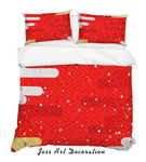 3D Red Abstract Pattern Quilt Cover Set Bedding Set Pillowcases 56- Jess Art Decoration