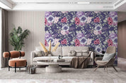 3D Hand Drawn Purple Rose Floral Wall Mural Wallpaper LQH 60- Jess Art Decoration