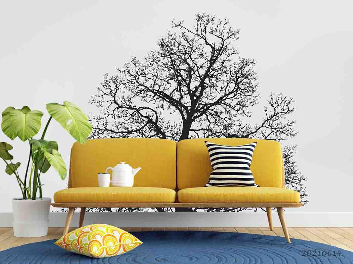 3D Withered Tree Silhouette Wall Mural Wallpaper SWW2386- Jess Art Decoration