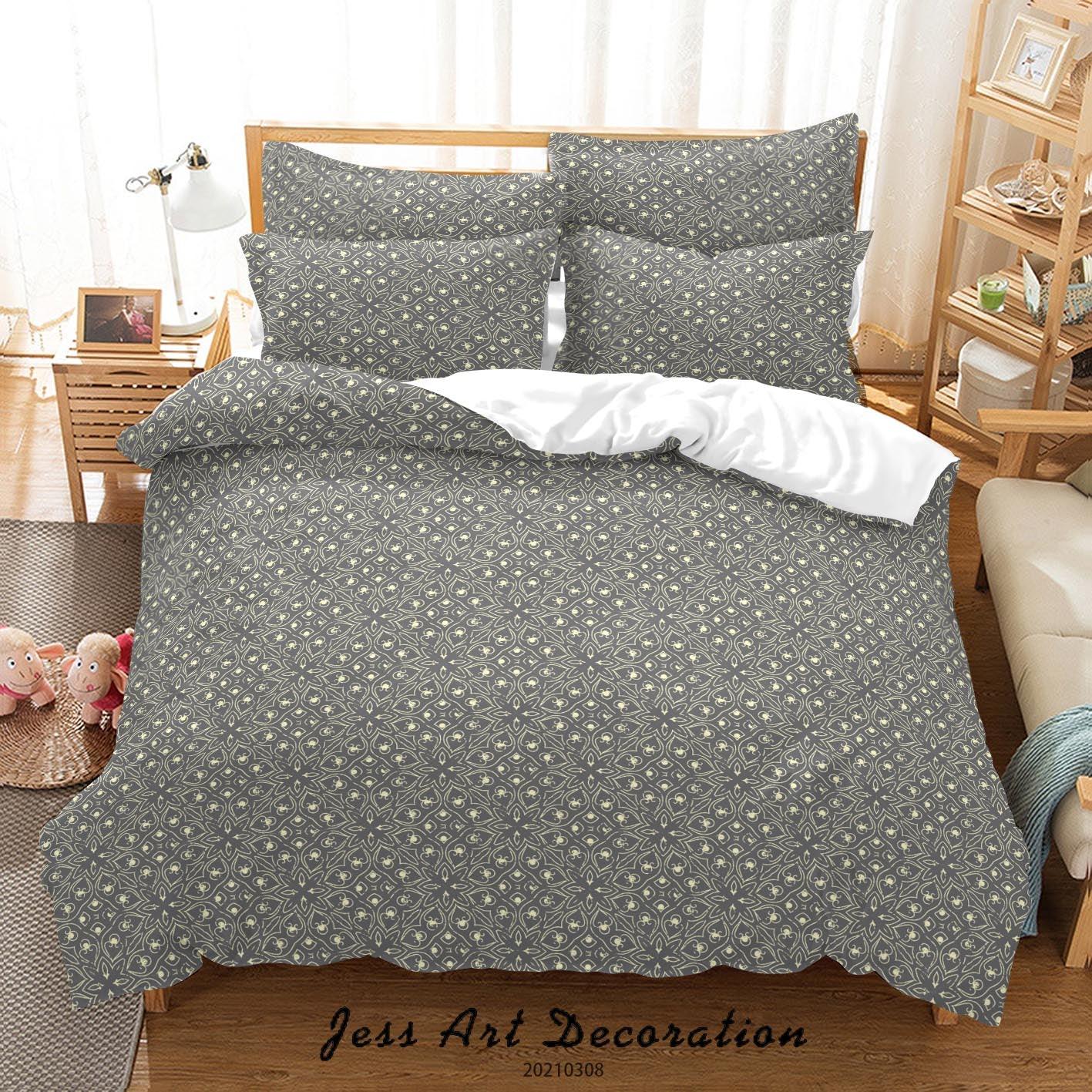 3D Abstract Grey Geometry Quilt Cover Set Bedding Set Duvet Cover Pillowcases 328- Jess Art Decoration
