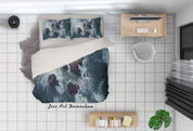 3D Sea Wave Rock Quilt Cover Set Bedding Set Duvet Cover Pillowcases 150- Jess Art Decoration