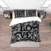 3D Abstract Love Illustration Art Doodle Quilt Cover Set Bedding Set Duvet Cover Pillowcases 103- Jess Art Decoration