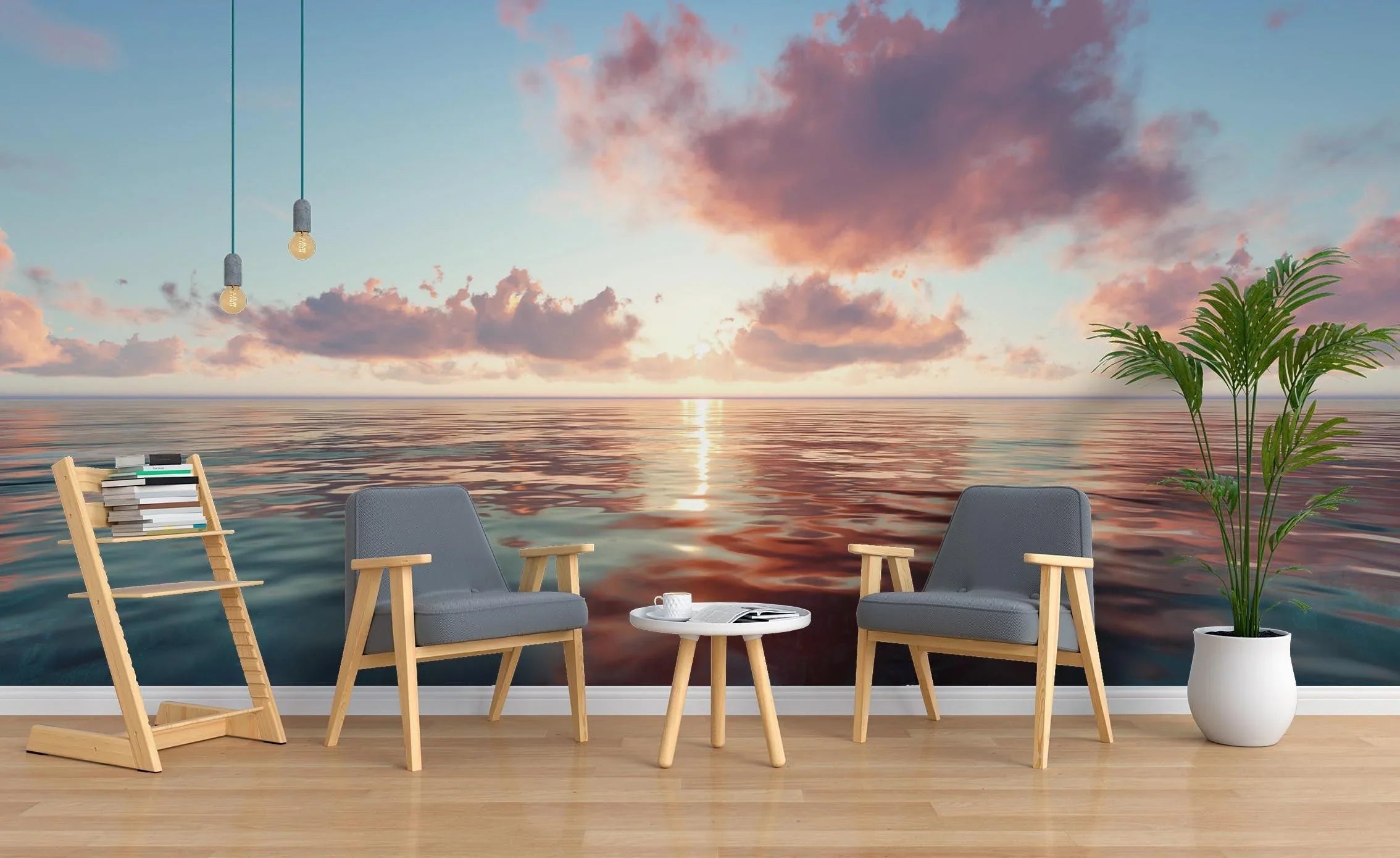 3D Beautiful Sea Sunrise Clouds Wall Mural Wallpaper ZY D120- Jess Art Decoration