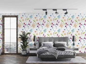 3D Fresh Plant Leaf Floral Fruit White Background Wall Mural Wallpaper GD 71- Jess Art Decoration