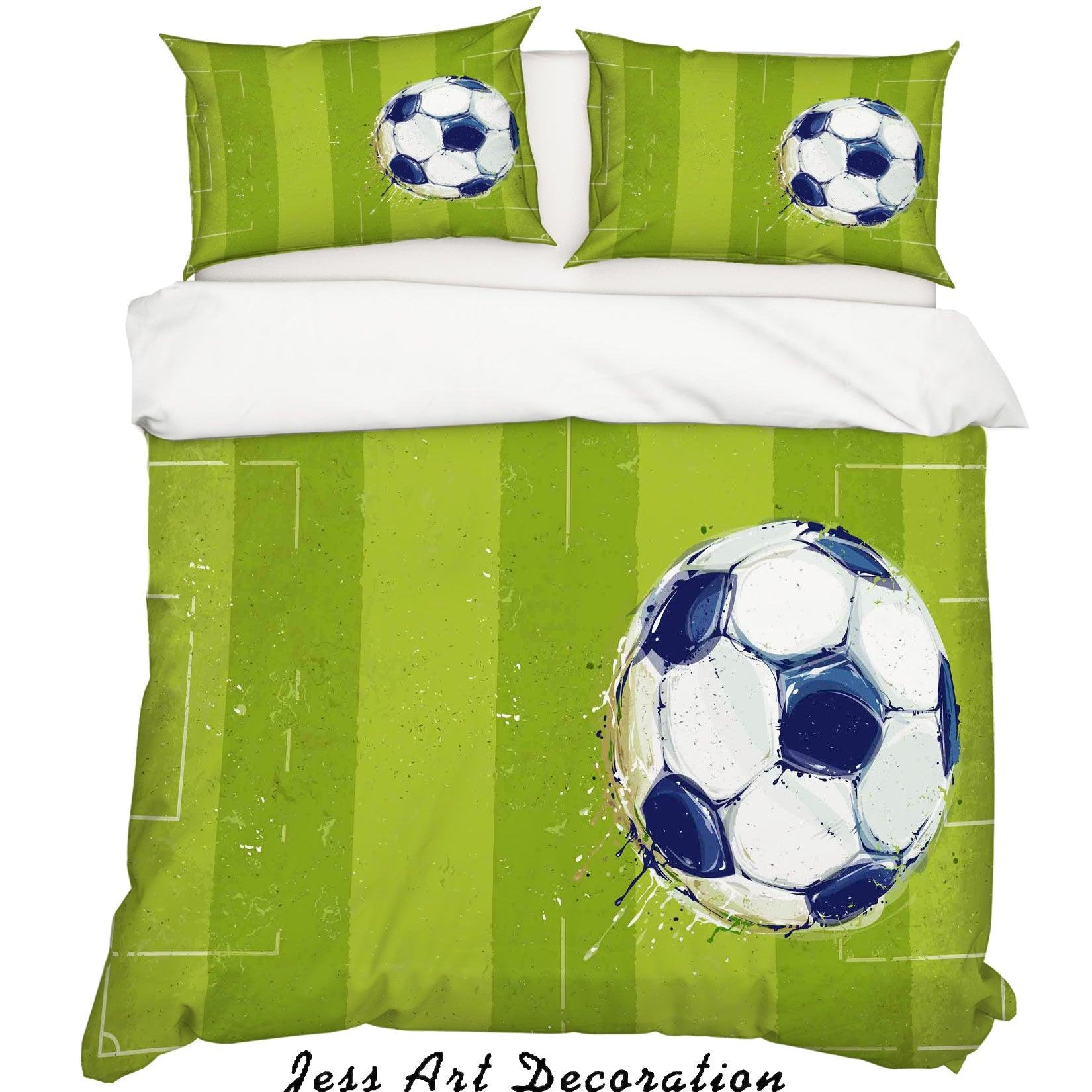 3D Green Football Field Quilt Cover Set Bedding Set Pillowcases 21- Jess Art Decoration