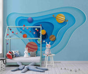 3D Paper Cut Space Planet Wall Mural Wallpaper SWW2505- Jess Art Decoration