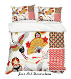 3D Chinese Crane Quilt Cover Set Bedding Set Pillowcases 39- Jess Art Decoration