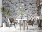 3D Cobblestone Rock Texture rounded cobblestone texture wall mural wallpaper for dining room