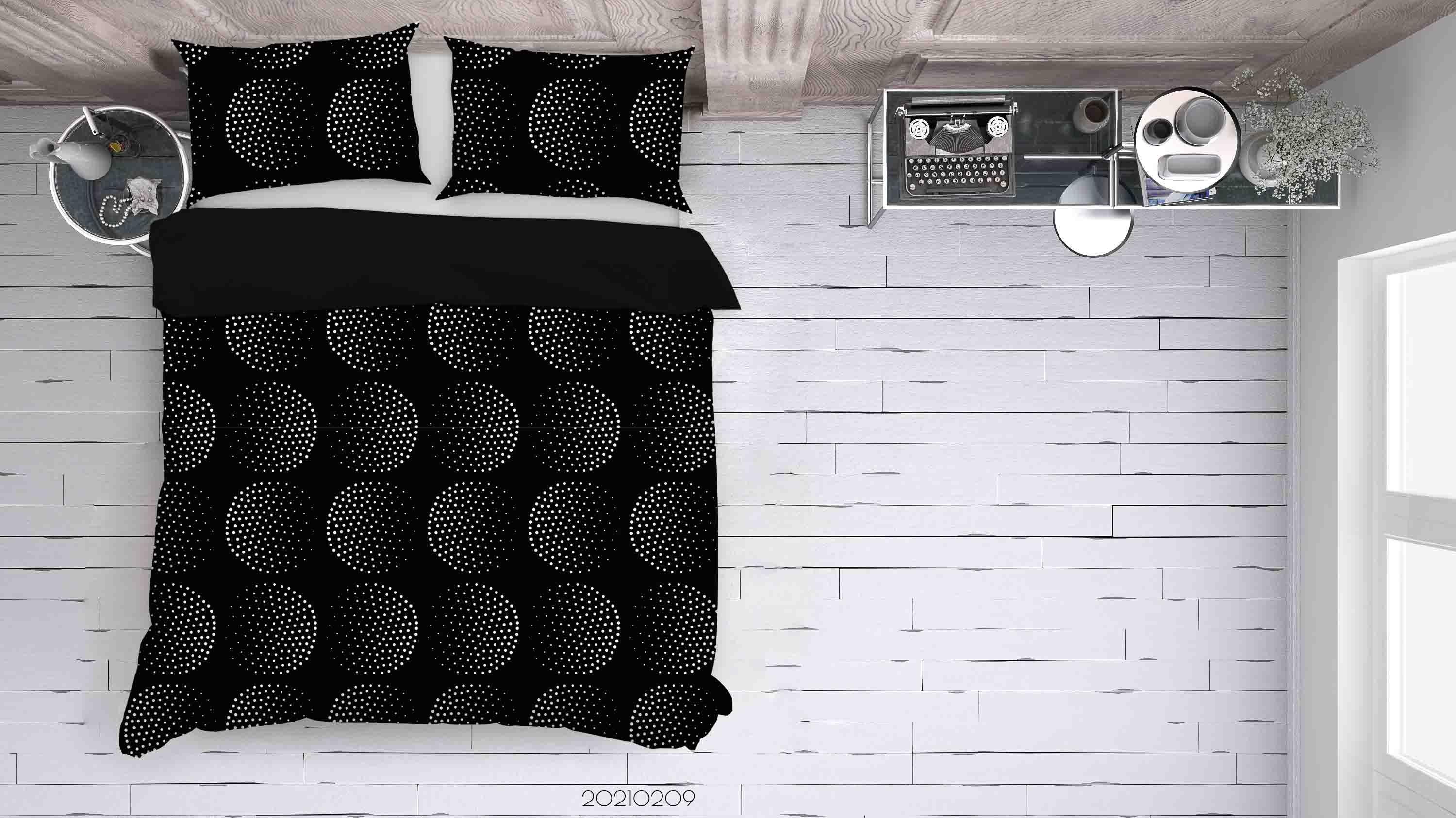 3D Abstract Black Geometry Quilt Cover Set Bedding Set Duvet Cover Pillowcases 242- Jess Art Decoration