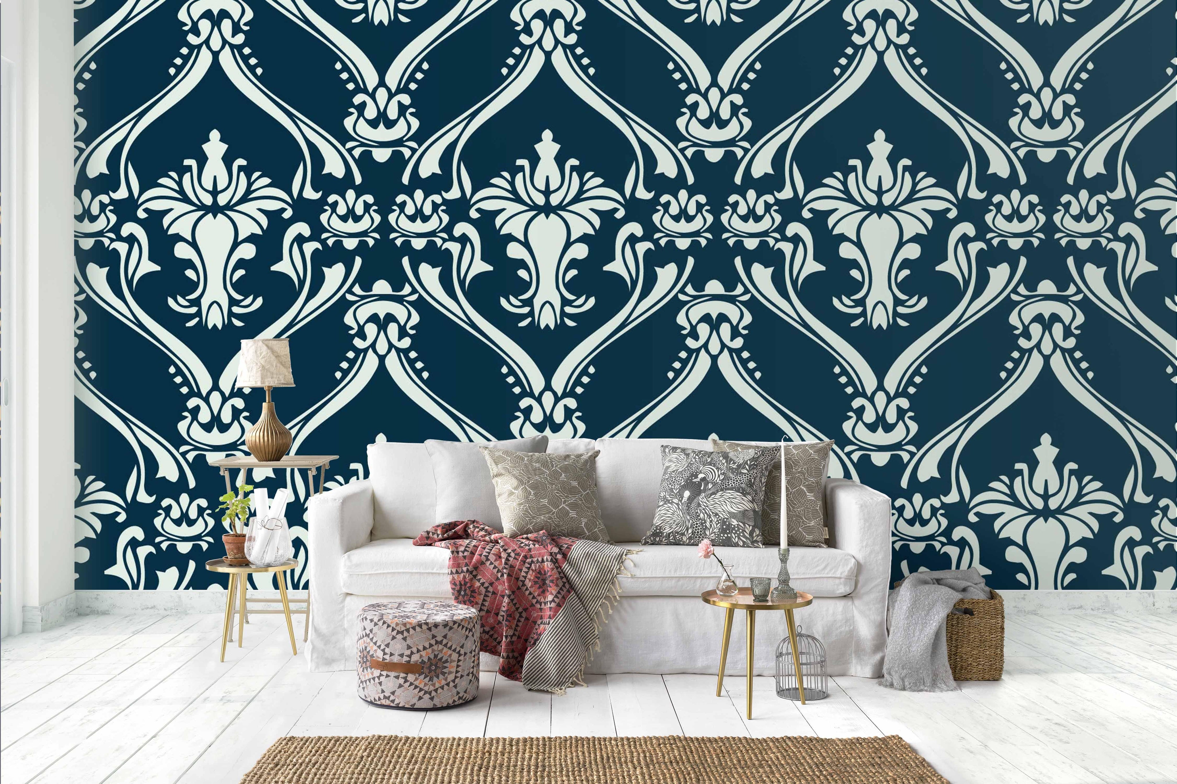 3D Dark Blue National Pattern Wall Mural Wallpaper 65- Jess Art Decoration