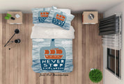 3D Blue Bottle Sailboat Quilt Cover Set Bedding Set Pillowcases 40- Jess Art Decoration