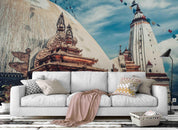 3D blue sky yurt wall mural wallpaper 38- Jess Art Decoration