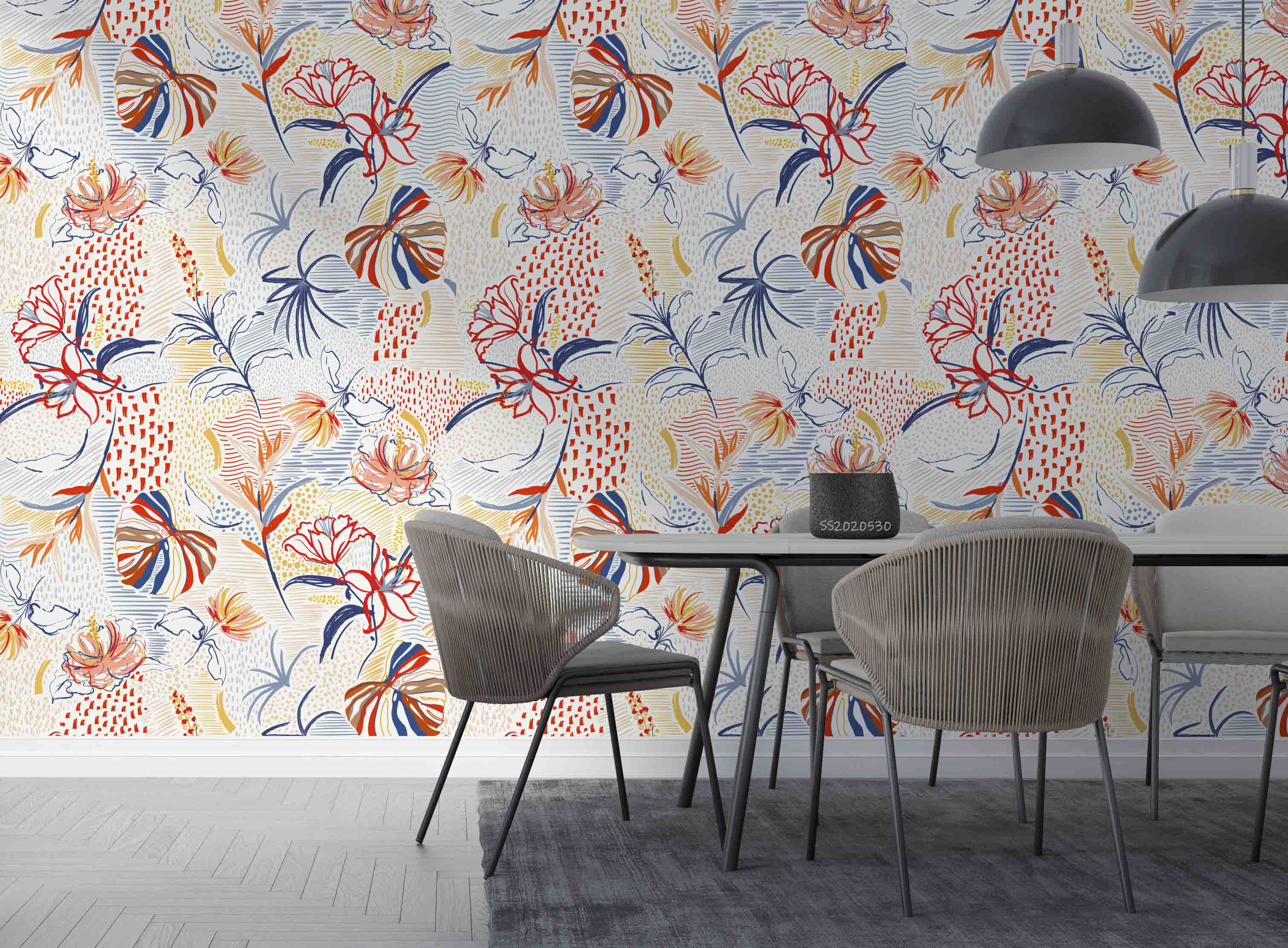 3D Watercolor Tropical Leaves Floral Colorful Wall Mural Wallpaper GD 21- Jess Art Decoration