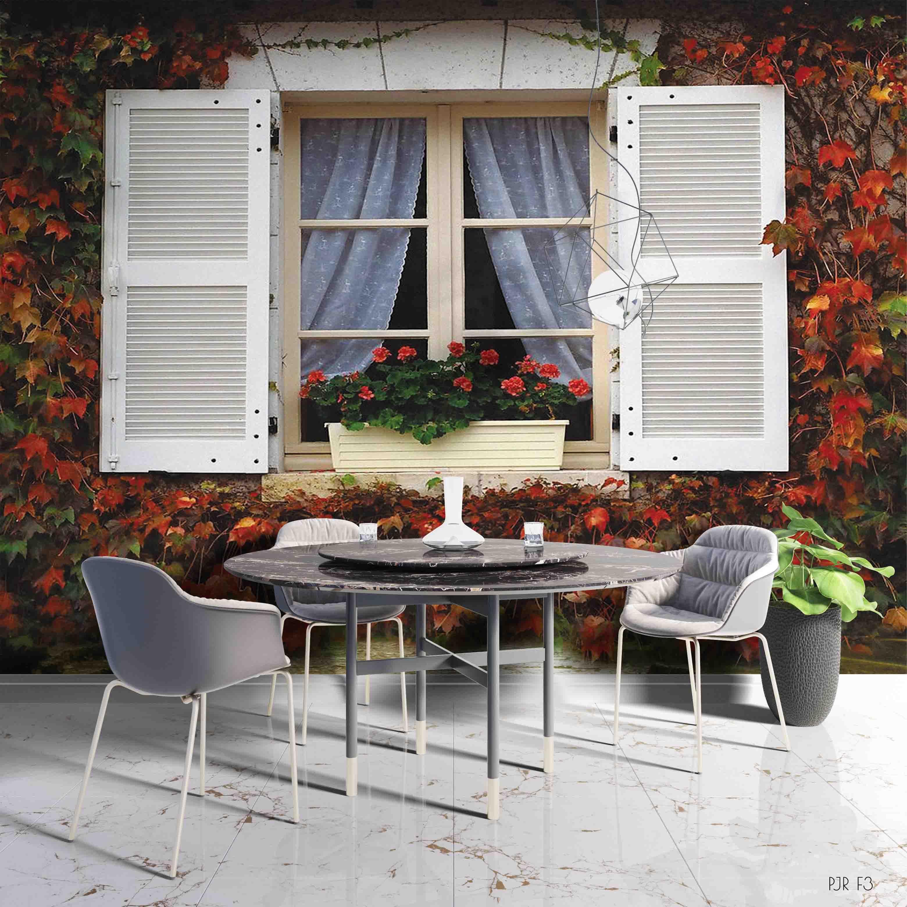 3D Red Maple Leaves Plant White Window Scenery Wall Mural Wallpaper LXL- Jess Art Decoration