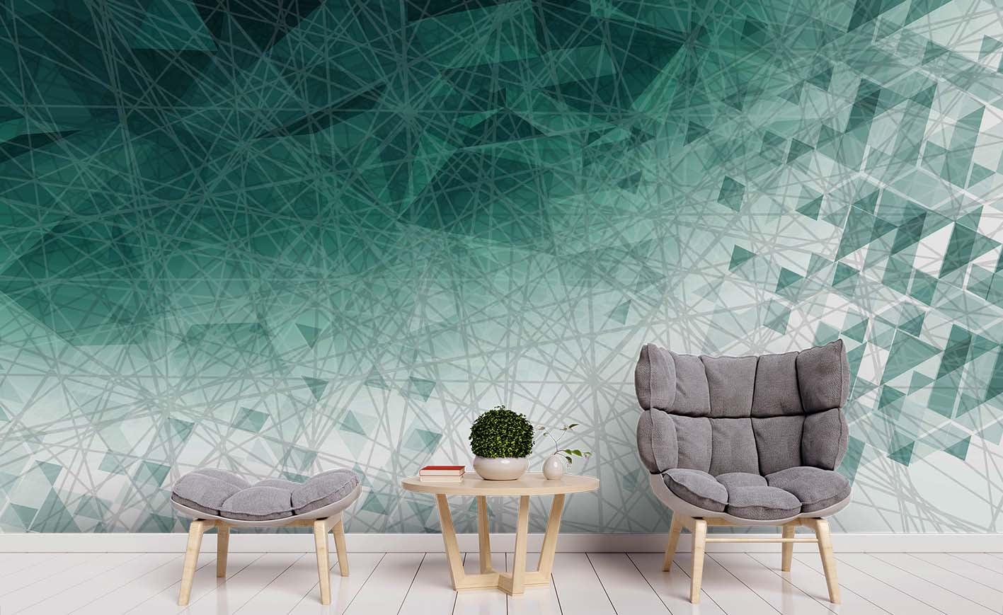3D Green Geometry Wall Mural Wallpaper 74- Jess Art Decoration
