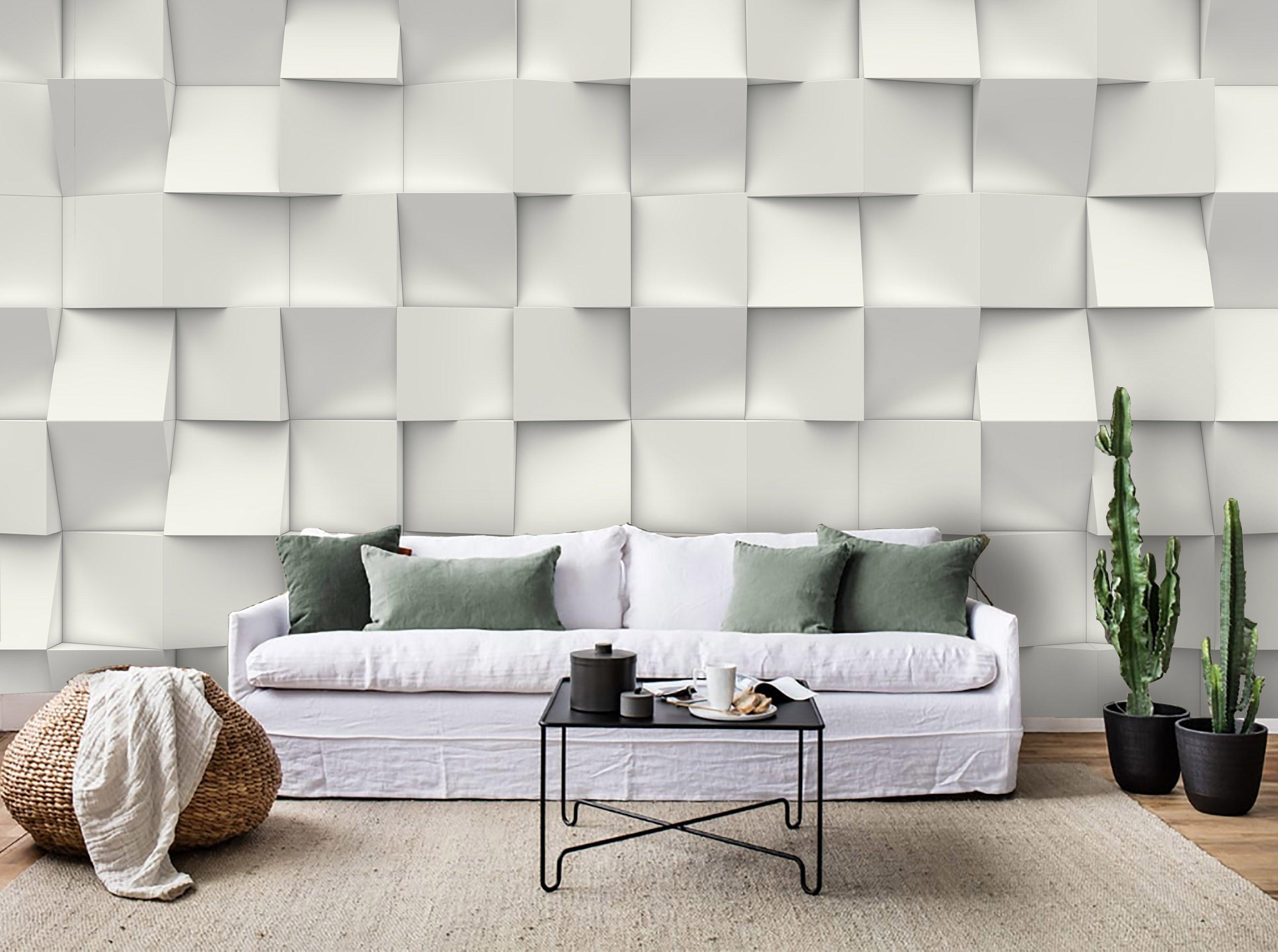 3D White Geometric Block Relief Wall Mural Wallpaper 54- Jess Art Decoration