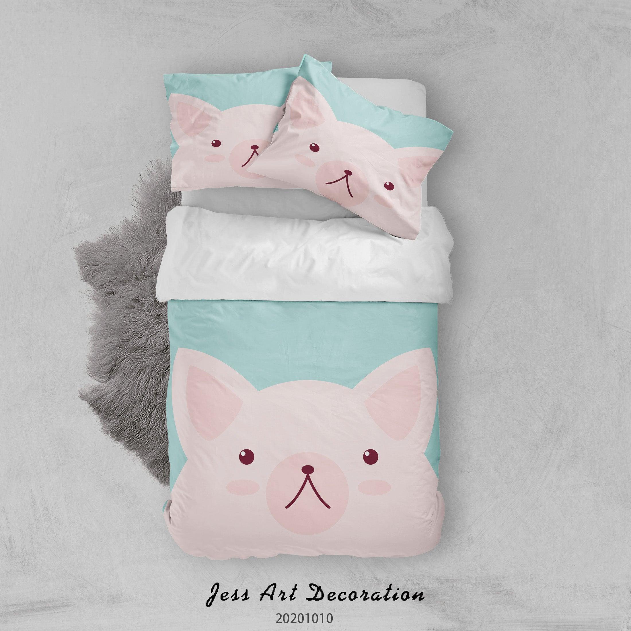 3D Cartoon Cute Animal Mouse Quilt Cover Set Bedding Set Duvet Cover Pillowcases WJ 9535- Jess Art Decoration