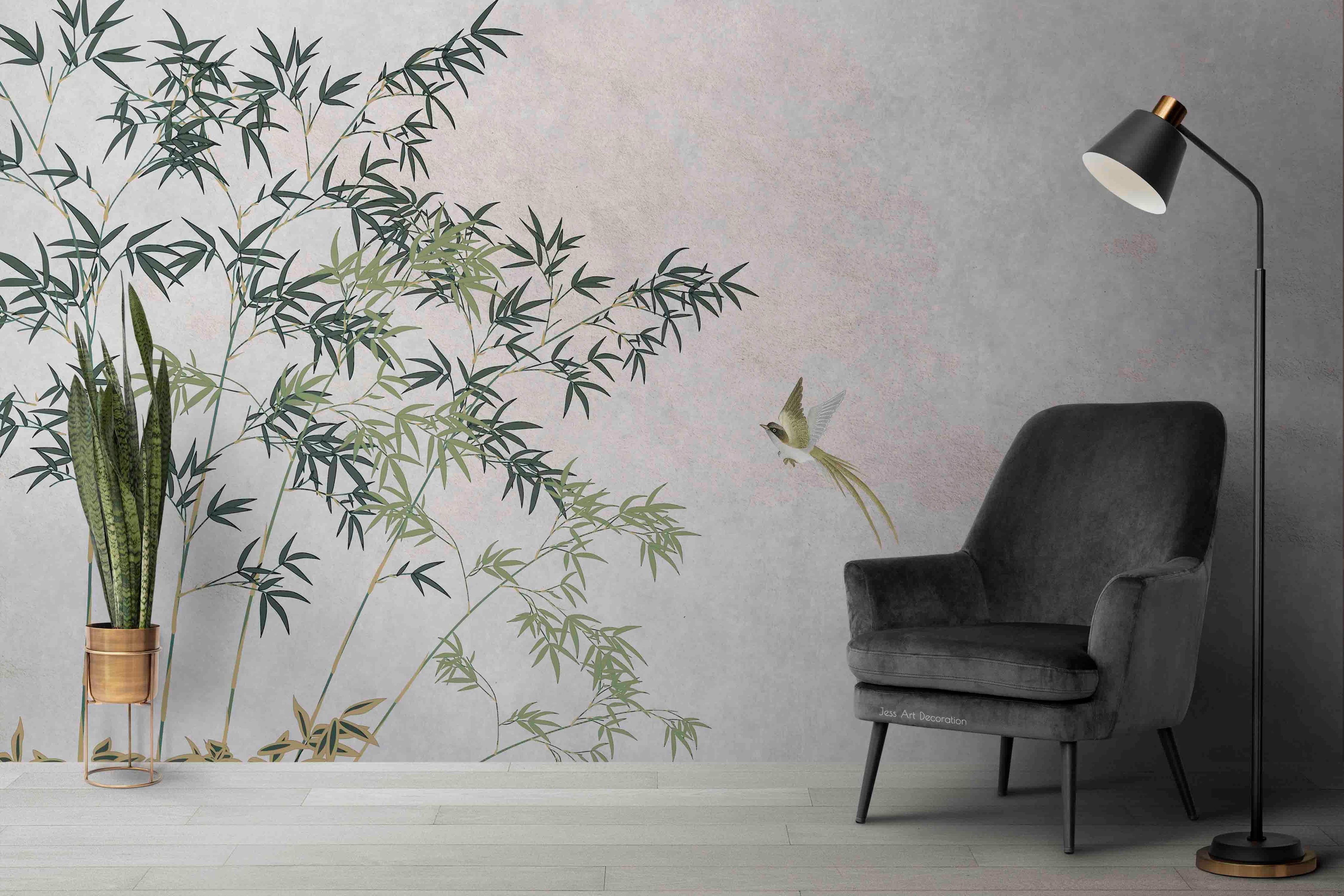 3D Chinese Bamboo Bird Wall Mural Wallpaper sww 192- Jess Art Decoration