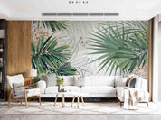 3D Tropical Green Leaf Wall Mural Wallpaper LQH 404- Jess Art Decoration