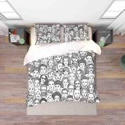 3D Abstract Human Face Art Graffiti Quilt Cover Set Bedding Set Duvet Cover Pillowcases 25- Jess Art Decoration