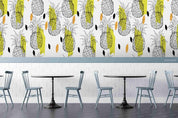 3D Hand Sketching Yellow Pineapple Wall Mural Wallpaper LXL 726- Jess Art Decoration