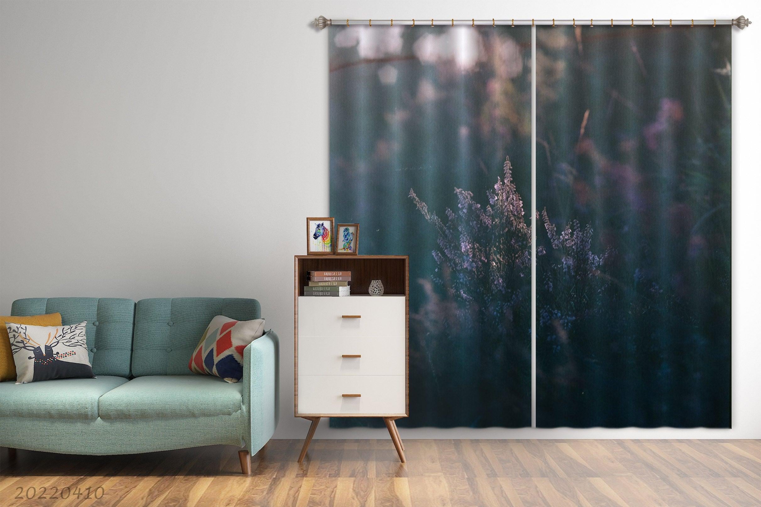 3D Outdoor Plant Flower Misty Curtains and Drapes GD 4007- Jess Art Decoration