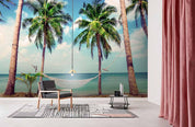 3D blue sky sea coconut tree wall mural wallpaper 80- Jess Art Decoration