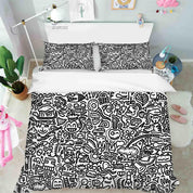 3D Abstract Illustration Art Graffiti Quilt Cover Set Bedding Set Duvet Cover Pillowcases 55- Jess Art Decoration
