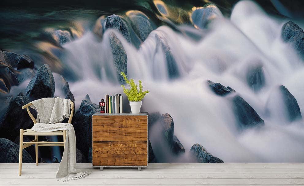 3D Waterfall Rock Wall Mural Wallpaper 155- Jess Art Decoration