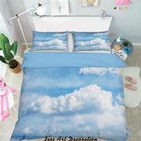 3D Blue Sky White Clouds Quilt Cover Set Bedding Set Pillowcases  4- Jess Art Decoration